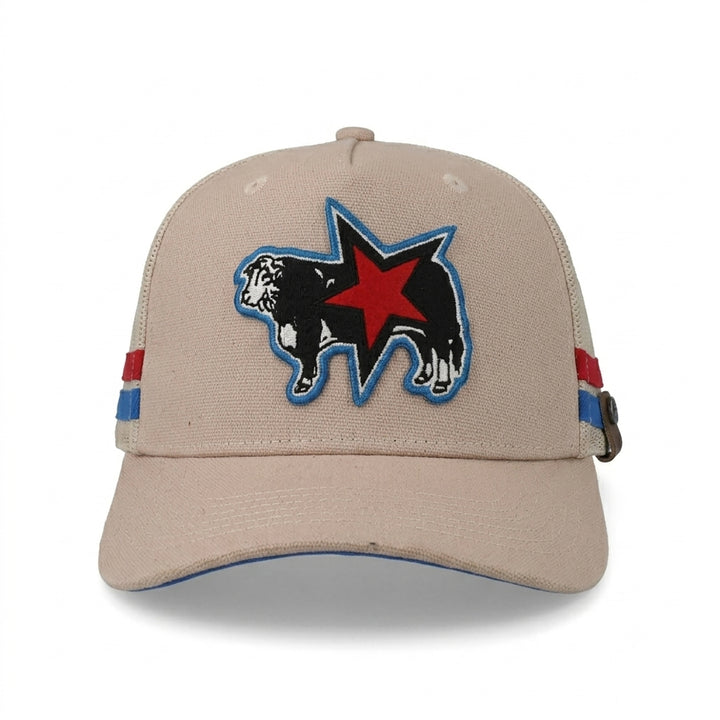 Gorra Cara Blanca Cattleman Double Line Hereford Beige